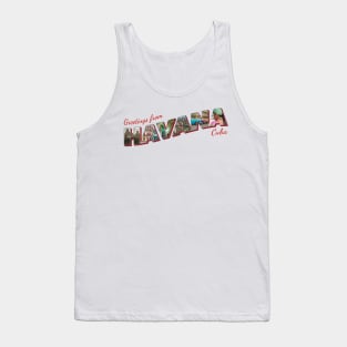 Greetings from Havana in Cuba Vintage style retro souvenir Tank Top